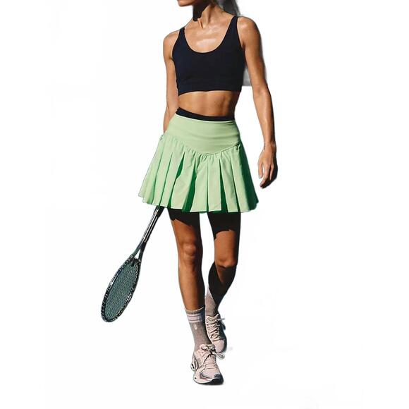 NEW FREE PEOPLE swing of things skort in lime - Picture 7 of 7